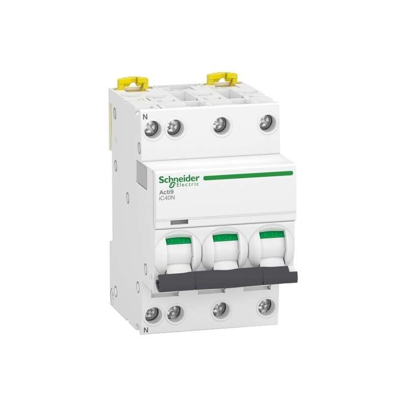 disjoncteur acti9 ic40n 3pn 25 a courbe c 6000 a iec 60898 1 10 ka iec 60947 2 1